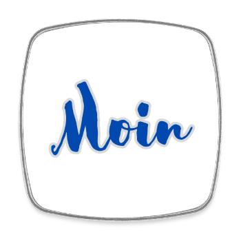 Moin - Viereckiger Kühlschrankmagnet - Weiß - Vorne