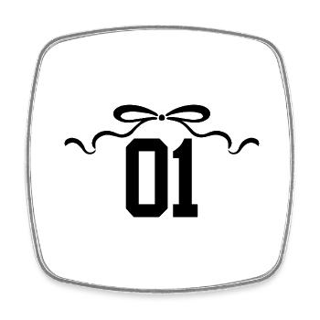 Numéro 1 noeud -1e anniversaire - Magnet carré - blanc - Devant