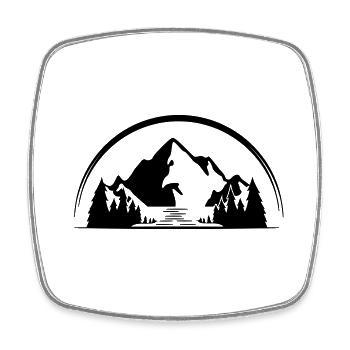 Mountains - Square fridge magnet - white - Front