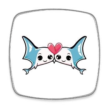 Ray In Love Saint-Valentin - Magnet carré - blanc - Devant