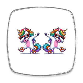 Bande dessinée Licorne 2 - Magnet carré - blanc - Devant
