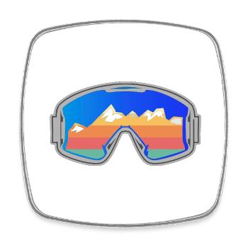 Ski Goggles Skier Vintage Design Bright - Square fridge magnet - white - Front