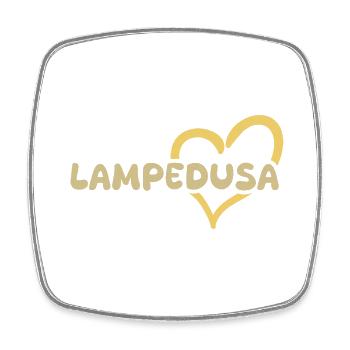 Cadeau pour Lampedusa - Magnet carré - blanc - Devant
