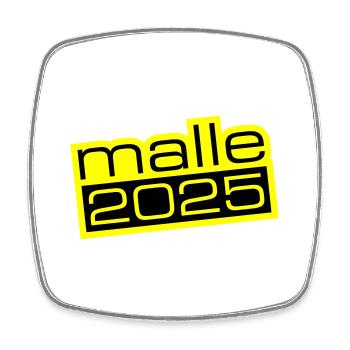 Malle 2025 - Viereckiger Kühlschrankmagnet - Weiß - Vorne