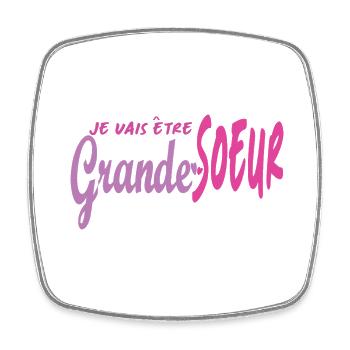 Je vais être Grande Sœur – Annonce de Grossesse - Magnet carré - blanc - Devant
