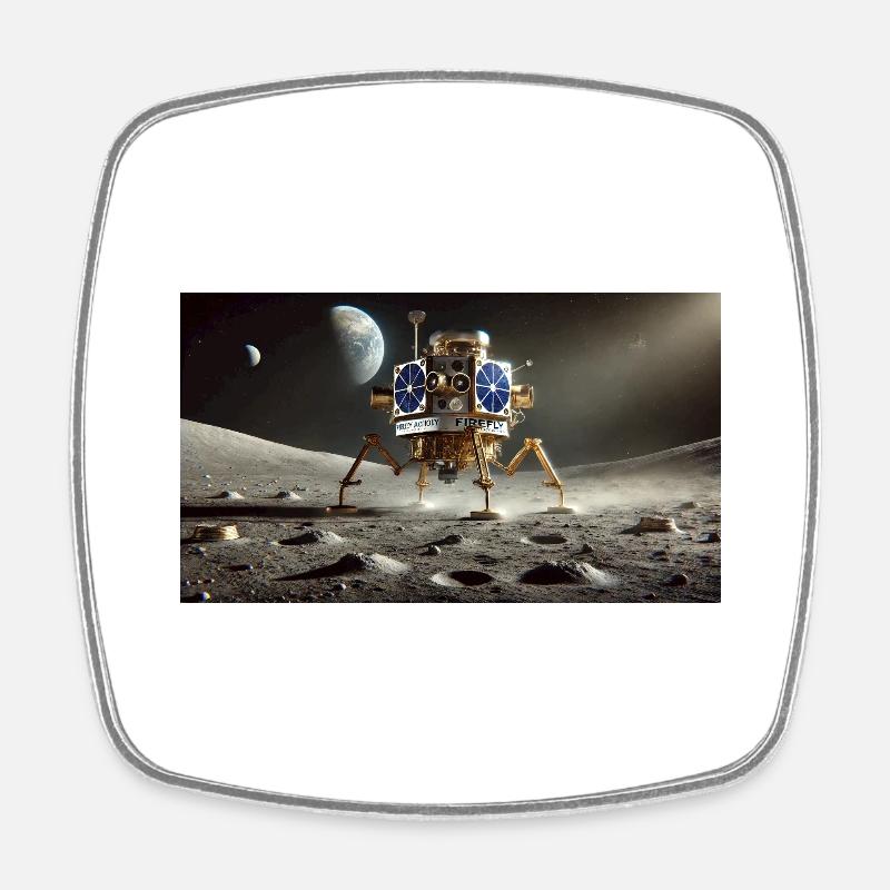 Blue Ghost - Square fridge magnet - white