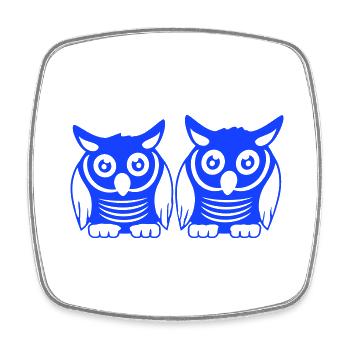 2 Owls Team Bird Friends Two Barn Owls Crew - Square fridge magnet - white - Front