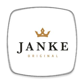 Janke Original Familienlogo - Viereckiger Kühlschrankmagnet - Weiß - Vorne