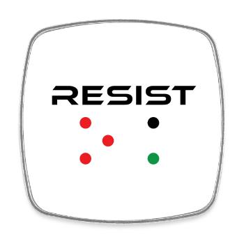RESIST FP - Square fridge magnet - white - Front