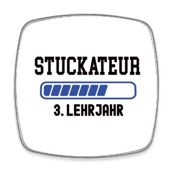 Ausbildung Stuckateur 3. Lehrjahr Stukkateur Lehre - Viereckiger Kühlschrankmagnet - Weiß - Vorne