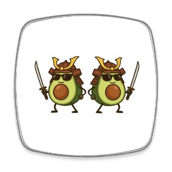 avocado samurai 2 - Viereckiger Kühlschrankmagnet - Weiß - Vorne