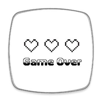 Game Over - Viereckiger Kühlschrankmagnet - Weiß - Vorne
