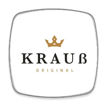 Logo original de la famille Krauß - Magnet carré - blanc - Devant