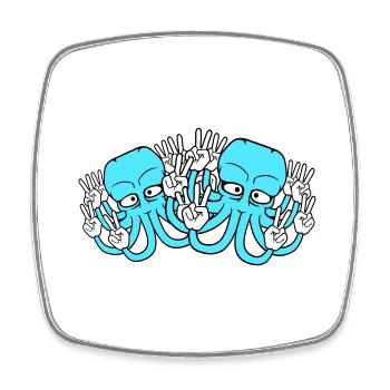 Two Kraken Peace Hand Sign Victory Symbol Hands - Square fridge magnet - white - Front