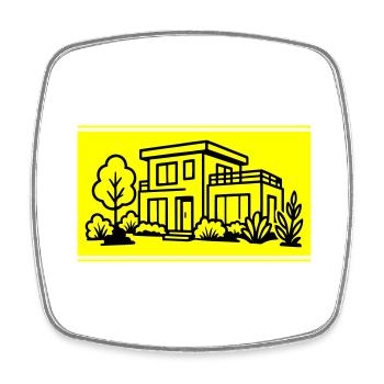 Haus Villa Immobilie - Viereckiger Kühlschrankmagnet - Weiß - Vorne