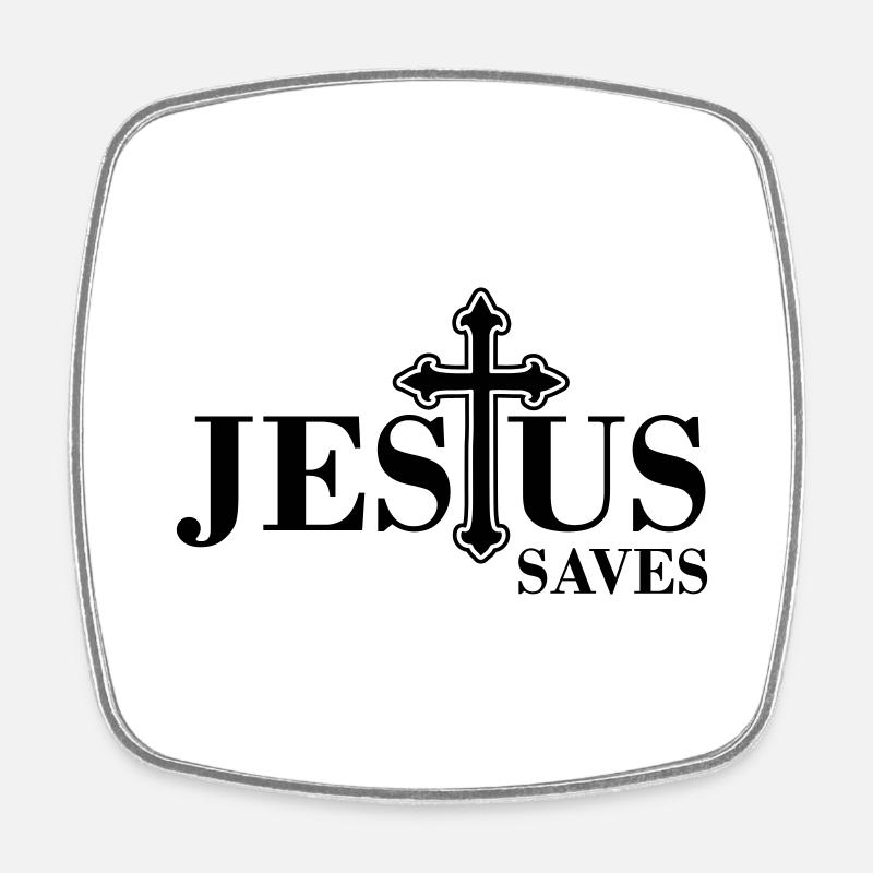 Jesus Rettet - Viereckiger Kühlschrankmagnet - Weiß