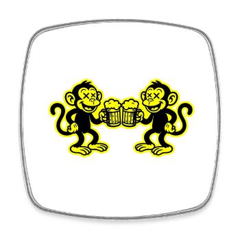 Beer Monkey Funny - Square fridge magnet - white - Front