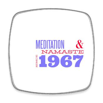 Namaste - Meditating Since 1967 - 58 Years of Zen - Square fridge magnet - white - Front