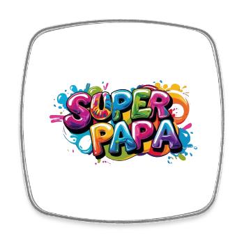 Chemise superdad cool dans le style graffiti pour les pères - Magnet carré - blanc - Devant