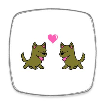 Amour comique de chien - Magnet carré - blanc - Devant