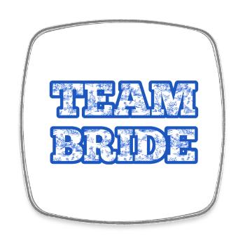 Team bridle chinoiserie blue - Square fridge magnet - white - Front