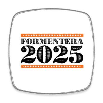 Formentera 2025 - Viereckiger Kühlschrankmagnet - Weiß - Vorne
