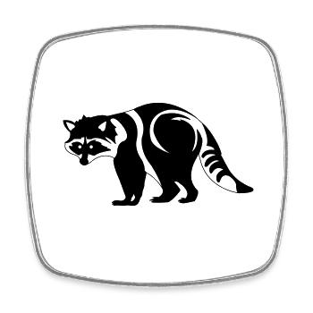 Raccoon - Square fridge magnet - white - Front