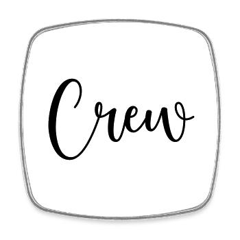 Crew 1 - Square fridge magnet - white - Front