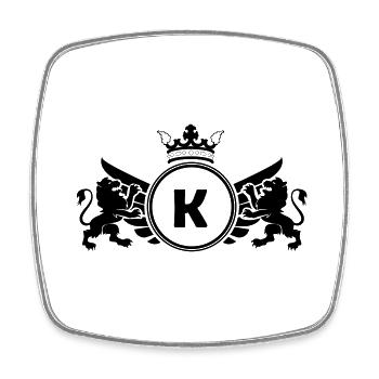 lettre K Armoiries - Magnet carré - blanc - Devant