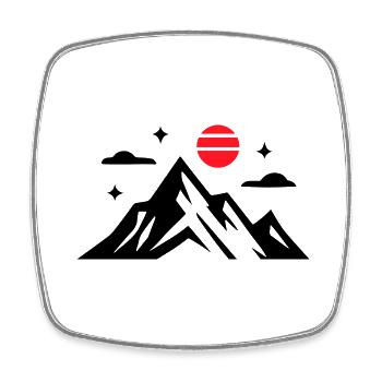 Mountains icon - Square fridge magnet - white - Front