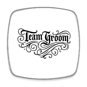 Team Groom - Viereckiger Kühlschrankmagnet - Weiß - Vorne