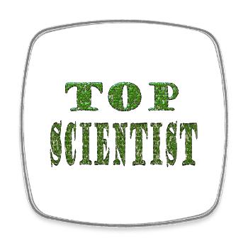 Top Scientist Green Texture - Square fridge magnet - white - Front