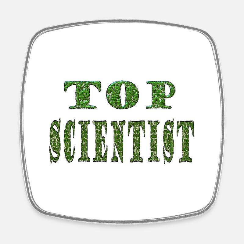 Top Scientist Grüne Textur - Viereckiger Kühlschrankmagnet - Weiß