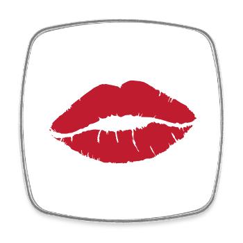 Red Kiss - Viereckiger Kühlschrankmagnet - Weiß - Vorne