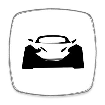 Auto - Viereckiger Kühlschrankmagnet - Weiß - Vorne