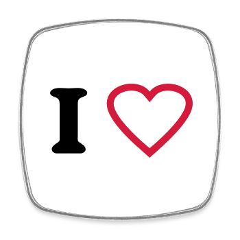i love - Square fridge magnet - white - Front