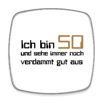 50 - Viereckiger Kühlschrankmagnet - Weiß - Vorne