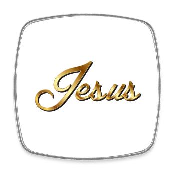 jesus groß - Viereckiger Kühlschrankmagnet - Weiß - Vorne
