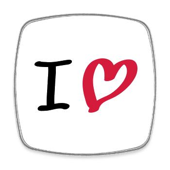 i love - Square fridge magnet - white - Front