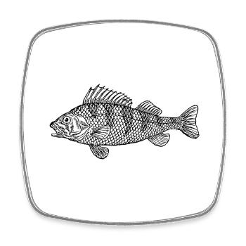 fish388 - Viereckiger Kühlschrankmagnet - Weiß - Vorne