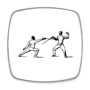 fencing fechten floret sword parry samurai16 - Viereckiger Kühlschrankmagnet - Weiß - Vorne