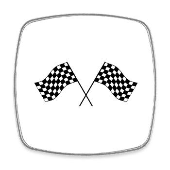 dragster racer automotive car racing car1 - Square fridge magnet - white - Front