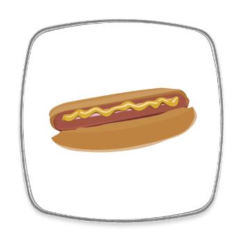hotdog hot dog sausages fast food fastfood4 - Viereckiger Kühlschrankmagnet - Weiß - Vorne