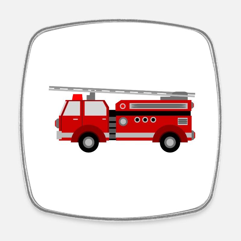 feu de pompier pompier pompier camion de pompier - Magnet carré - blanc