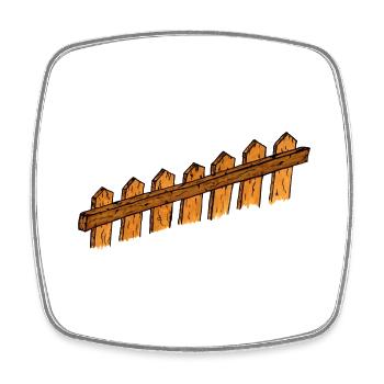 fence fence wood metal picked garden garden40 - Square fridge magnet - white - Front