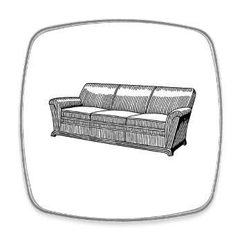 sofa couch chair table chair table lamp lamp lamp benc - Square fridge magnet - white - Front