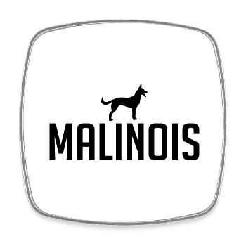 MALINOIS Race de chiens Sport canin Wilsigns Cadeau - Magnet carré - blanc - Devant