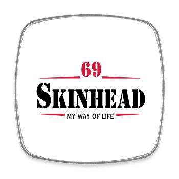 2 colors - Skinhead My Way of Life Skinheads - Viereckiger Kühlschrankmagnet - Weiß - Vorne