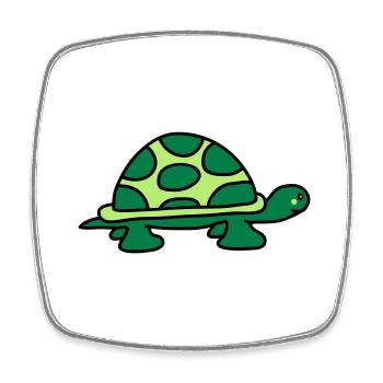 turtle - Magnet carré - blanc - Devant