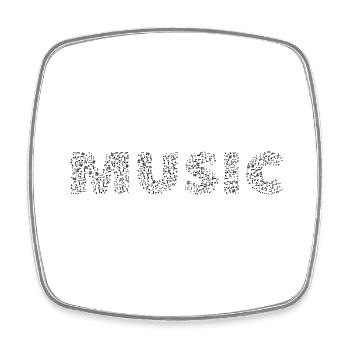 MUSIQUE à partir de partitions – Pour les vrais fans de musique - Magnet carré - blanc - Devant
